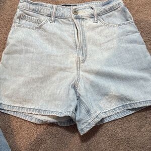 Hollister Light Wash Women's Denim Shorts - Casual High-Rise Summer Style